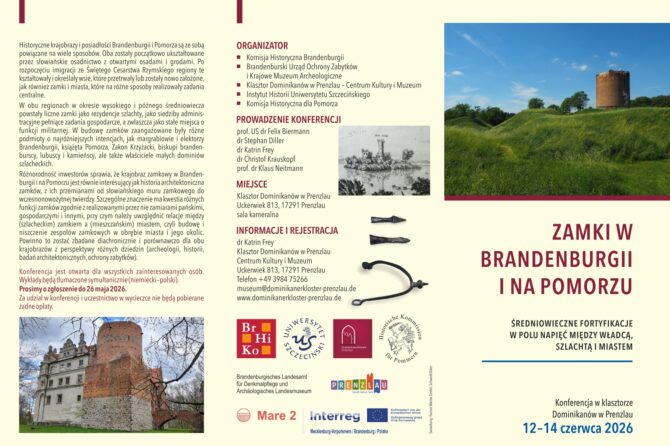 MARE 2: „Zamki w Brandenburgii i na Pomorzu” – relacja z konferencji 12-14.06.2026r.