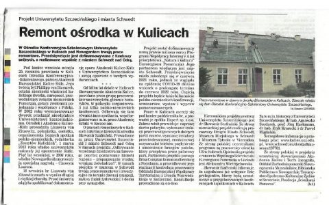 Remont ośrodka w Kulicach oczami Kuriera Szczecińskiego