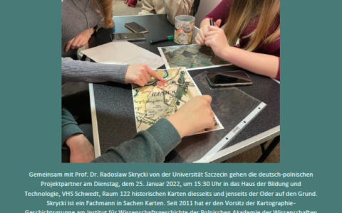 Historyczne mapy po polskiej i niemieckiej stronie Odry- wykład prof. Skryckiego u Partnera w Schwedt